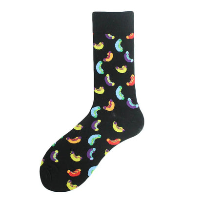 Happy Design Funny Socks Men Unisex Sheep Beer Dinosaur Pattern Sokken  Divertidos Jacquard Calcetines Unisex Hip Hop Skateboard