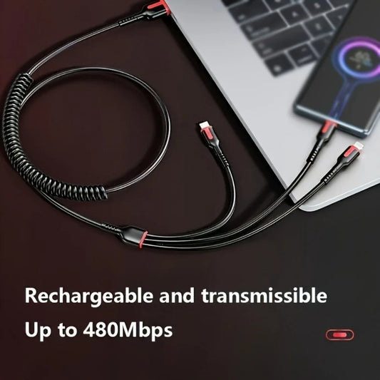 3 in 1 66W 6A High Speed USB Type C Micro USB Cable Fast Charging Wire for iPhone Charging Cable for Samsung Xiaomi Charge Cable