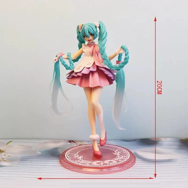 New Anime Miku Cute Kawaii Virtual Singer Miku Manga Statue Figurines Pvc Action Figure 15~25cm