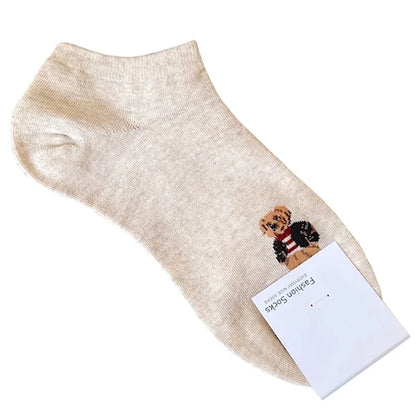 Good Quality Cartoon Elegant Lady Bear Women's  Cute Socks Cotton Harajuku Style Woman Novelty Breathable Sox Christmas Gifts