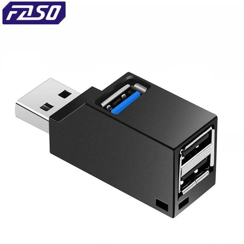 FASO Usb HUB port hub USB 3.0 HUB Adapter Extender Mini Splitter Box 1 to 3 Ports High Speed USB 2.0 For PC Laptop Disk Card  PC