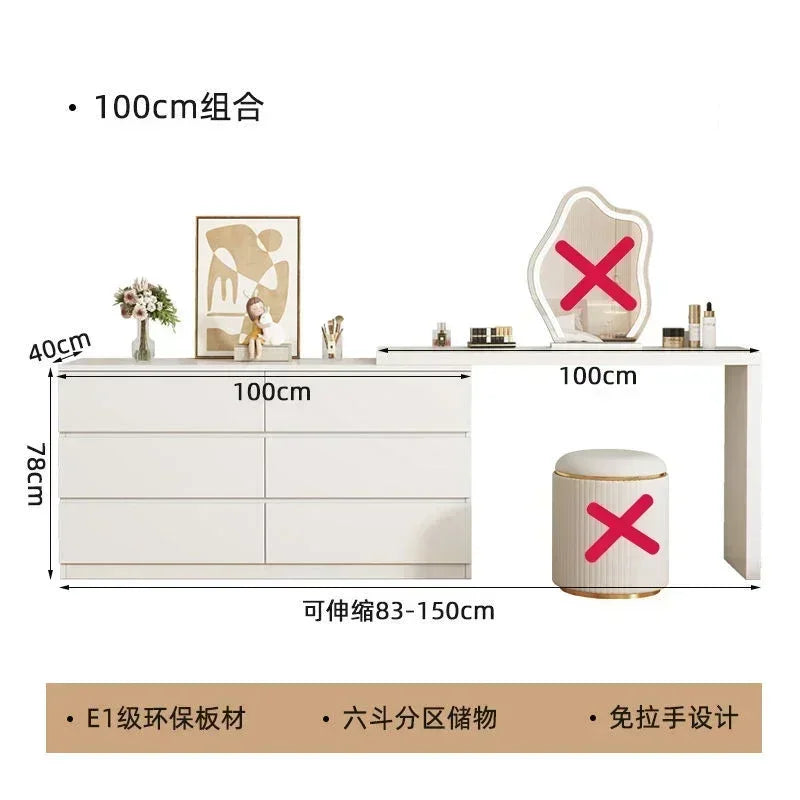 Luxury Dressing Table Drawer White Makeup Mirror Corner Desk Dresser Table Cabinet Organizers Storage Penteadeira Home Furniture