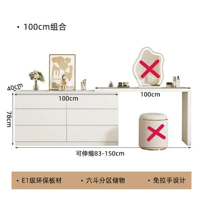 Luxury Dressing Table Drawer White Makeup Mirror Corner Desk Dresser Table Cabinet Organizers Storage Penteadeira Home Furniture