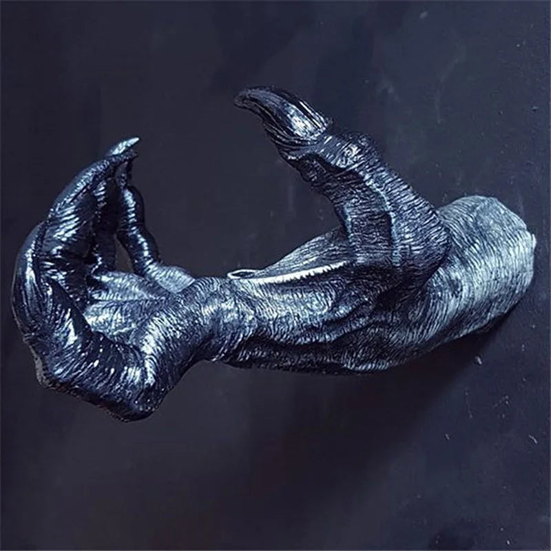 Gothic Witch's Hand Statues Creative Resin Ornament Aesthetic Wall Keys Hanging Rack Bag Hangers Wall Art Sculptures Home Decor