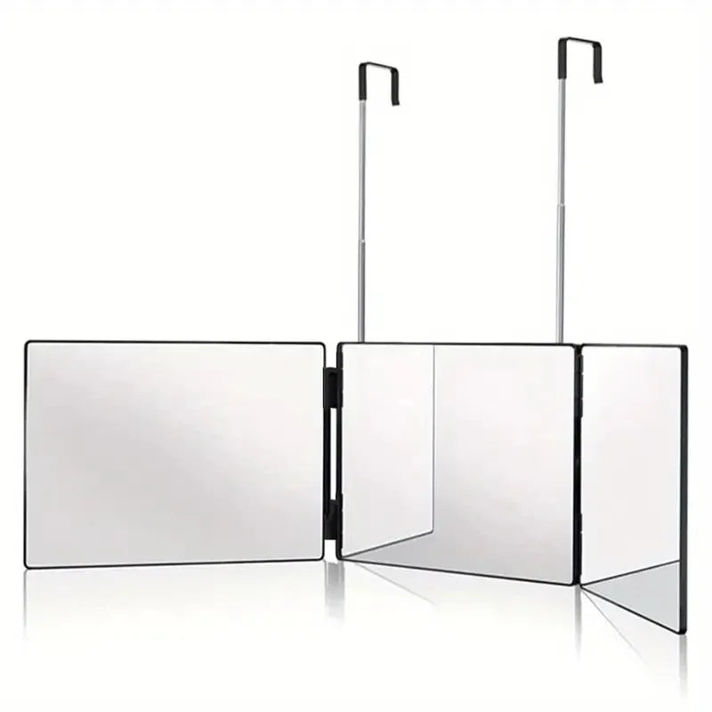 Tri-fold Wall Mounted Makeup Mirror,Portable Styling Mirror for Travel,Bedroom,Bathroom,Diy Haircut Tool Accessories