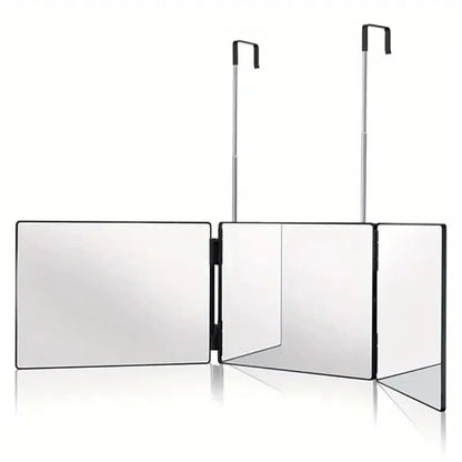 Tri-fold Wall Mounted Makeup Mirror,Portable Styling Mirror for Travel,Bedroom,Bathroom,Diy Haircut Tool Accessories