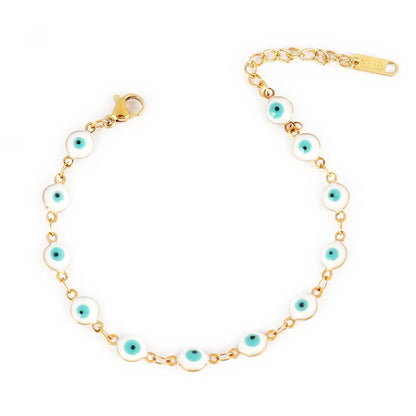 316L Stainless Steel Enamel Turkish Evil Eye Bracelets For Women Colorful Evil Eye Charm Bracelets Female Jewelry Gift