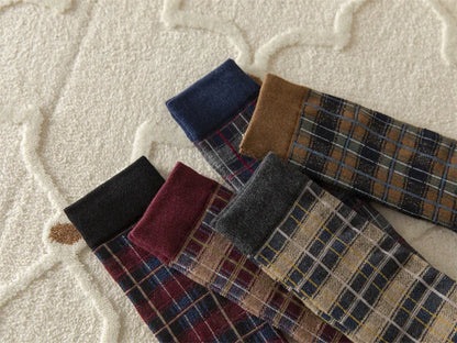 Stockings Women Harajuku Retro Vintage Plaid Long Socks Stocking JK College Style School Girls Cotton Knee Socks Women Stockings