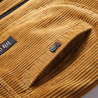 Male Thermal Windbreaker Plus Size Men's Warm Winter Corduroy Jackets and Coats Fur Collar Winter Casual Jacket Outwear