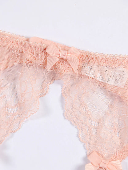 Varsbaby Lace Bra Sets for Women Non-padded Bra Panty Garter Stockings Summer Underwear Lingerie Sexy