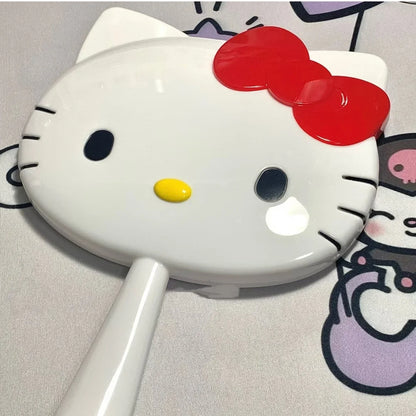 Cartoon Sanrio Hello Kitty Handheld Makeup Mirror Kawaii Kt Cat Handle Make Up Mirrors Girl Birthday Gift