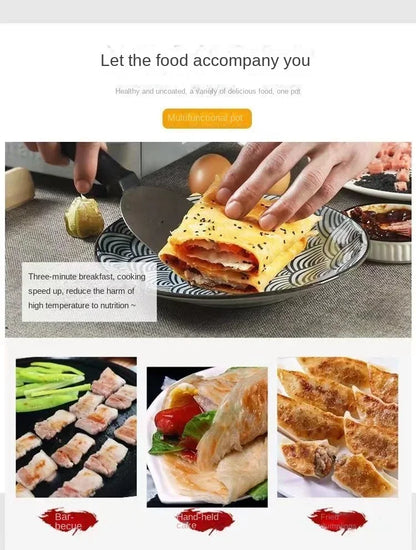 26cm Cast Iron Frying Pan Uncoated Non-stick Egg Pancake Pan Crepe Maker Steak Frying Pot Gas Induction Cooker Kitchen Cookware