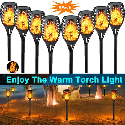 12/33/96 LED Solar Torch Light Lawn Garden Plug in Light Outdoor Courtyard Waterproof Induction Decoration Landscape Flame Light