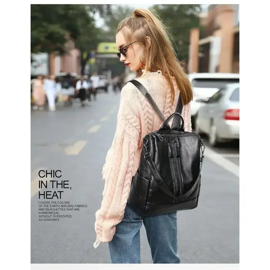 1/3Pcs Genuine Leather Backpack Women's Travel Bag Fashion Women's Fashion Bag Tide Casual Fashion Soft Leather Shoulder Bag
