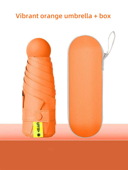 1pc Anti-Uv Mini Umbrella For Sunny And Rainy Days, Portable With Uv Coating And 6 Reinforced Ribs