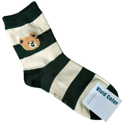 Good Quality Cartoon Elegant Lady Bear Women's  Cute Socks Cotton Harajuku Style Woman Novelty Breathable Sox Christmas Gifts