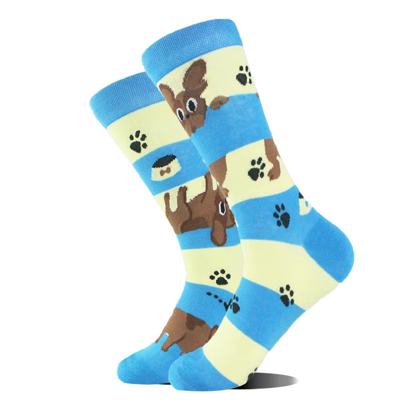 AB Happy Cotton Funny Socks Men Beer Panda Duck Crazy Design Sokken Unisex Novelty Plant Piano Crew Skateboard Calcetines Hombre