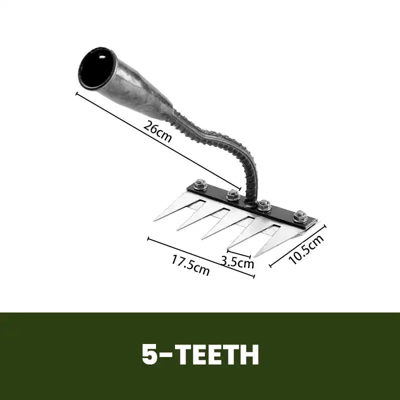 5/6/7/8 Teeth Agricultural Rake Soil Loosening Weeding Tool Manganese Steel Garden Weeding Rake Multi-use Agricultural Straw Hoe
