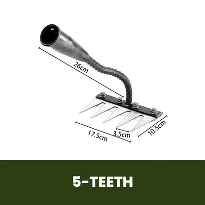 5/6/7/8 Teeth Agricultural Rake Soil Loosening Weeding Tool Manganese Steel Garden Weeding Rake Multi-use Agricultural Straw Hoe