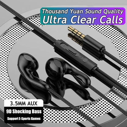 9D HIFI Heavy Bass Waterdrop Style Wired Earphones 3.5MM AUX/Type-C Digital Chip Headsets For Samsung Xiaomi Android Tablet PC