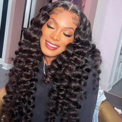 HD 13x6 Loose Nature Wave Lace Front Human Hair Wigs 250% Transparent 30 40 Inch 13x4 360 Full Deep Water Wave Lace Frontal Wig