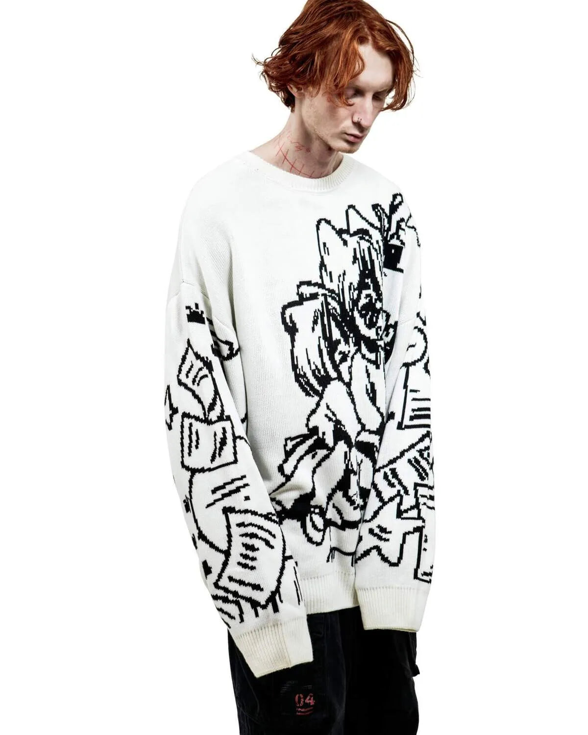Vintage Cartoon Knitted Women Sweaters Winter Casual Oversize Men Fashion Streetwear Tops Harajuku Pullover Y2k Clothes 90s Goth