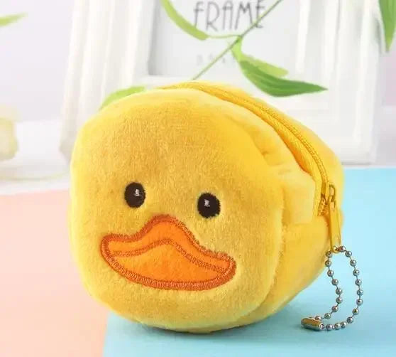 1PC Cute Chicken Plush Coin Purse Zipper Change Purse with Keychain Small Headphone Lipstick Bag Mini Wallet Money Bag Kids Gift