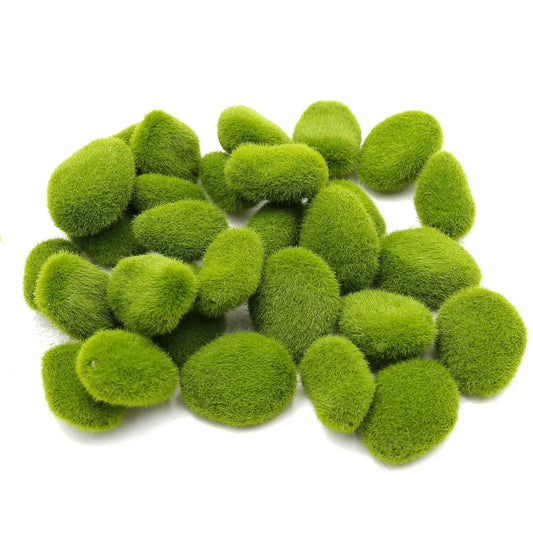 10Pcs Simulation Moss Stone Artificial Moss Rocks Ball Fake Green Plant for Home Garden Flower Pot Decoration Creative Crafts