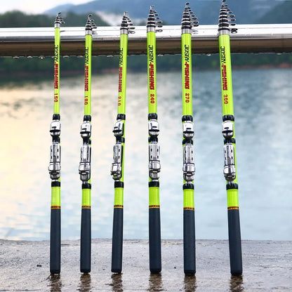 JOSBY Carbon Fiber Spinning Fishing Rod Telescopic Mini Pole 3M 2.7M 2.4M 2.1M 1.8M 1.5M Fish Gear Tackle High Quality