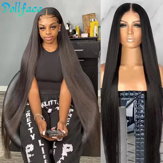 30 40 Inch Straight HD Lace Front Wig Brazilian Cheap Frontal pre plucked Straight Wigs For Women Choice Human Hair 250 Density