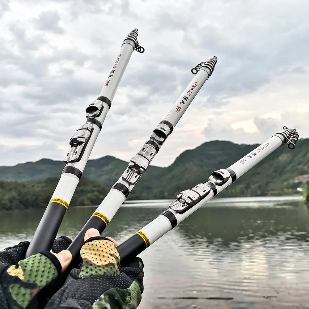JOSBY Carbon Fiber Spinning Fishing Rod Telescopic Mini Pole 3M 2.7M 2.4M 2.1M 1.8M 1.5M Fish Gear Tackle High Quality