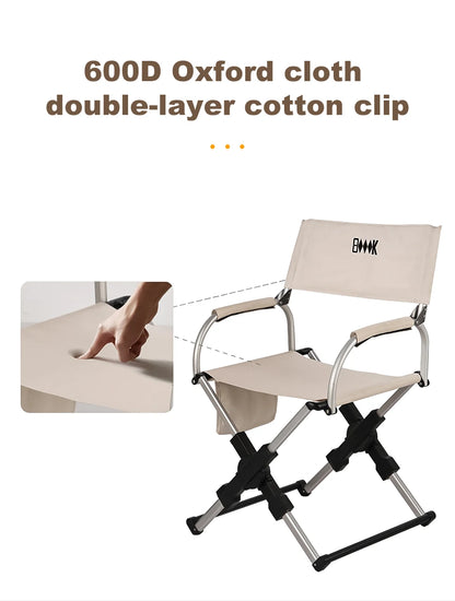 Outdoor Foldable Director's Chair Camping Beach Fishing Chair Aluminum Alloy Travel Hiking Picnic Seat Travel Furniture