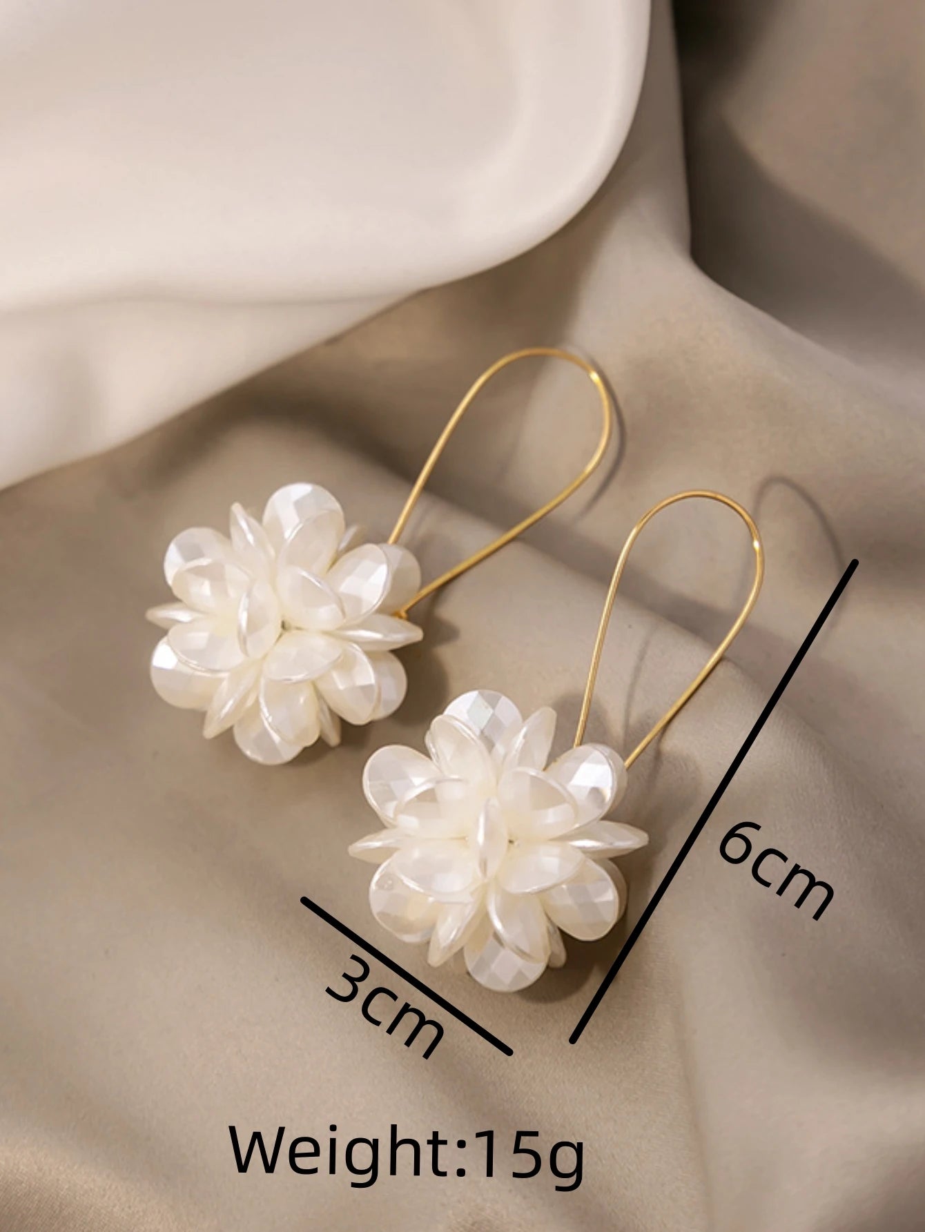 ZAKOL Korean Fashion Imitation Shell Dangle Earrings White Crystal Zirconia Flower Bridal Earring Party Accessories for Women
