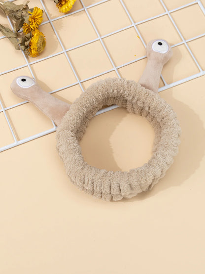 Cute Animal Ears Headbands with Fluffy Ball Soft Coral Fleece Elastic Hair Band For Women Washing Face Makeup Cosmetic