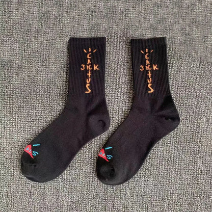 Mid Tube Cotton Socks for Sports Skateboarding with Unique Ghost Face Role-playing Design colour socks