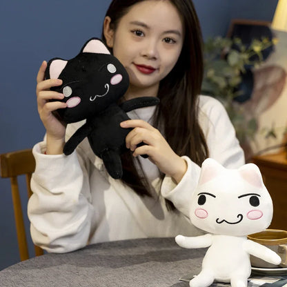 New Toro Inoue Cat Plush Anime Game Doll Stuffed Kittens Plushie Cartoon Couple Black and White Cats Decor Gift Toys for Kids
