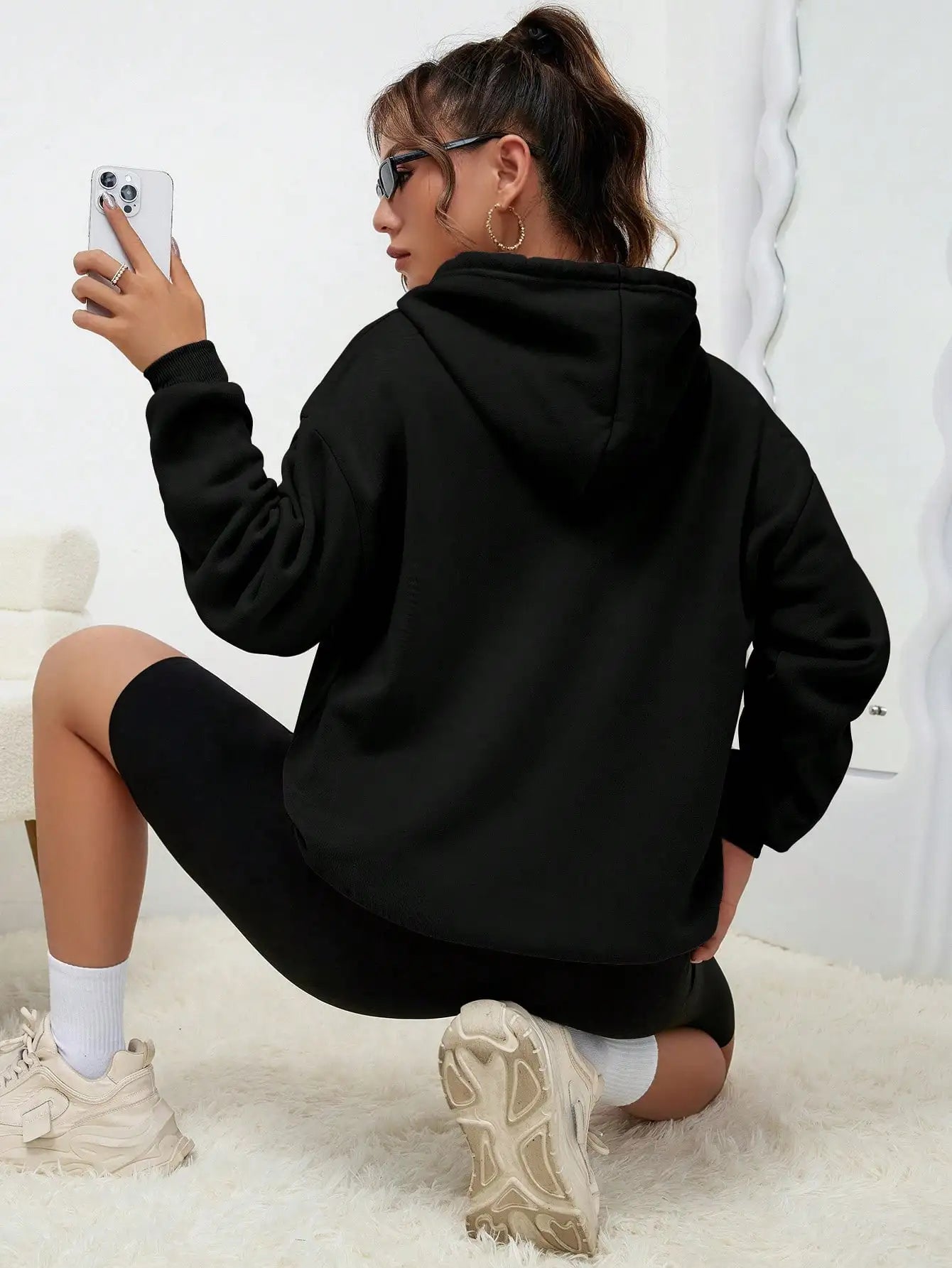 Women's Hoodies Los Angeles California Letter Printing Pocket Hoodie Casual Oversize Long Sleeve Clothes New In sweatshirts