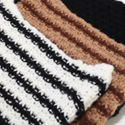 New Japanese Streetwear Harajuku Beanie Little Devil Striped Knitted Hat Women Girls Autumn Winter Cute Cat Ears Cap