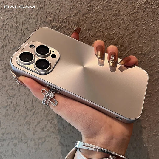 Luxury Laser Aurora CD Pattern Matte Case For iPhone 16 15 14  Pro Max 16 Plus Soft Bumper Shockproof Armor Hard Cover