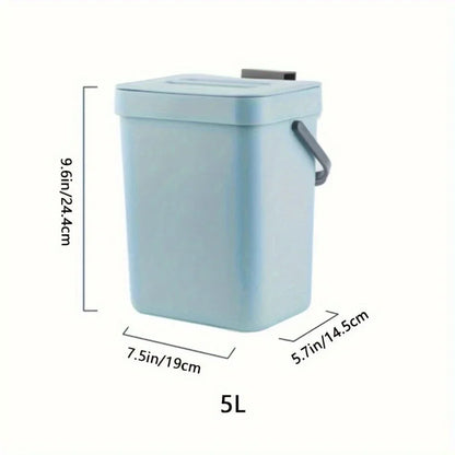 Food Waste Basket Bin for Kitchen, Small Countertop Compost Bin with Lid,Odor-Free Food Scrap Container,Wall Mounted Garbage Can