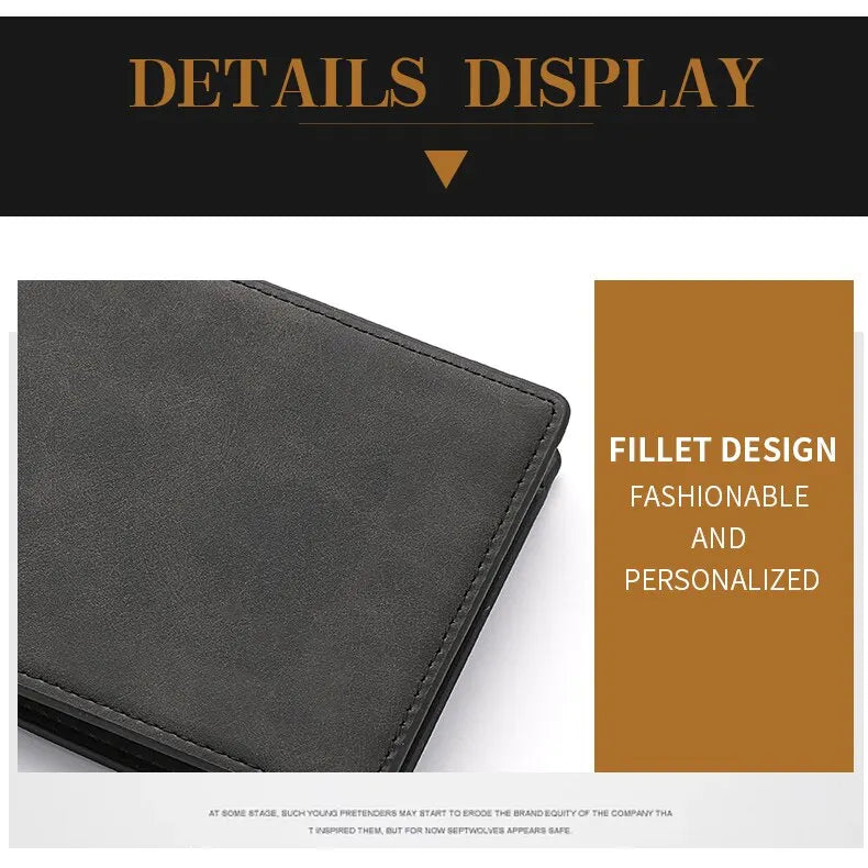 2025 New Wallet Men Short Dollar Clip Zipper Simple Soft Leather Lightweight