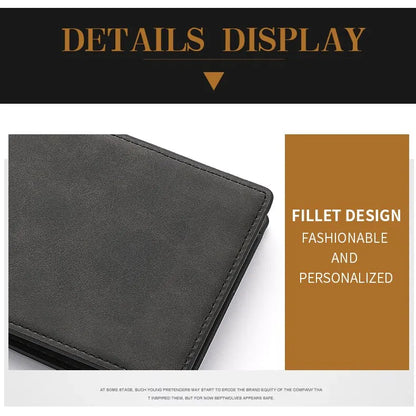 2025 New Wallet Men Short Dollar Clip Zipper Simple Soft Leather Lightweight