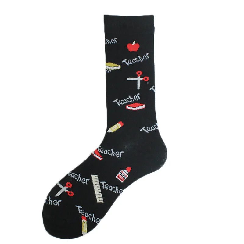 Happy Design Funny Socks Men Unisex Sheep Beer Dinosaur Pattern Sokken  Divertidos Jacquard Calcetines Unisex Hip Hop Skateboard