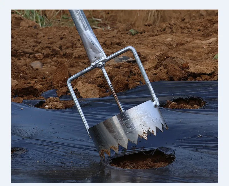 Durable Metal Film Puncher Vegetable Planting and Transplanting Agricultural Film Breaker Plastic Films Puncture Gardening Tool