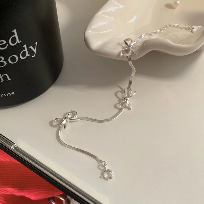 VENTFILLE 925 Sterling Silver Diamond-Studded Butterfly Bracelet Women's Fashion Temperament Flower Adjustable Bracelet