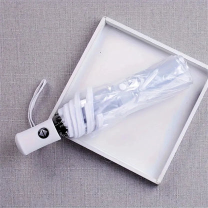 1Pc-Korean Transparent Umbrella Folding Automatic Open and Close Umbrella Mori Three-Fold Student Sunny Umbrella