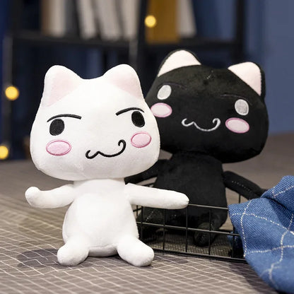 New Toro Inoue Cat Plush Anime Game Doll Stuffed Kittens Plushie Cartoon Couple Black and White Cats Decor Gift Toys for Kids