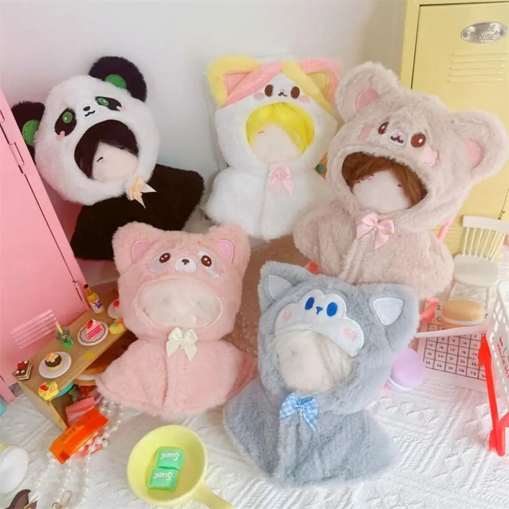 10CM Doll Plush Cloak Gift Toys Accessories Cotton Stuffed Dolls Doll Clothes Plush Outfit Replaceable Cartoon Animal Shawl