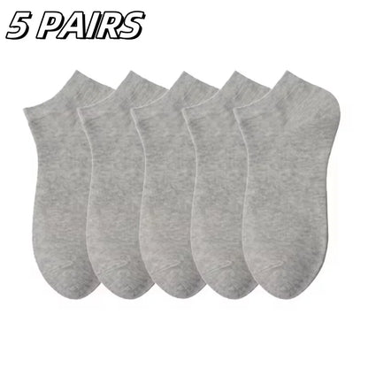 10 Pairs Women/Men Boat Socks Invisible Low Cut Silicone Non-slip Summer No-show Ankle Socks Solid Color Casual Breathable