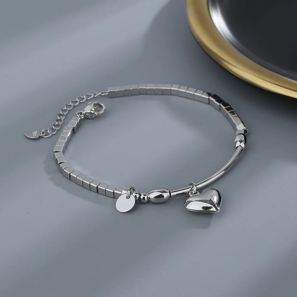VENTFILLE 925 Sterling Silver Diamond-Studded Butterfly Bracelet Women's Fashion Temperament Flower Adjustable Bracelet